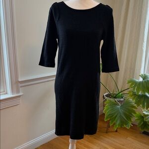 Marimekko Black Minimalist Cotton Wool Dress size M
